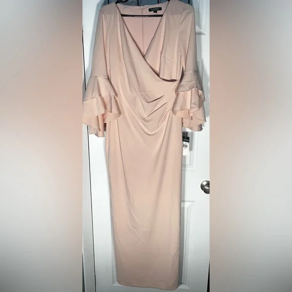 polo ralph lauren evening dresses Authentic Cream Long Sleeve Day Dress